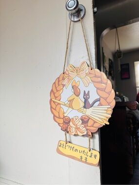 Kikis Delivery Service Door sign w/ Witch & Cat Illustration